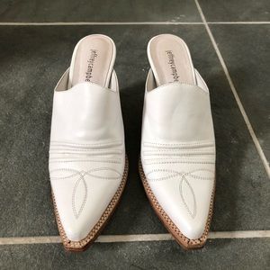 Jeffrey Campbell White Western Heeled Mule